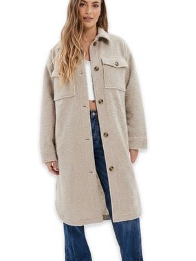 American Eagle Long Oversized Button Down Jacket / Shacket Size Small